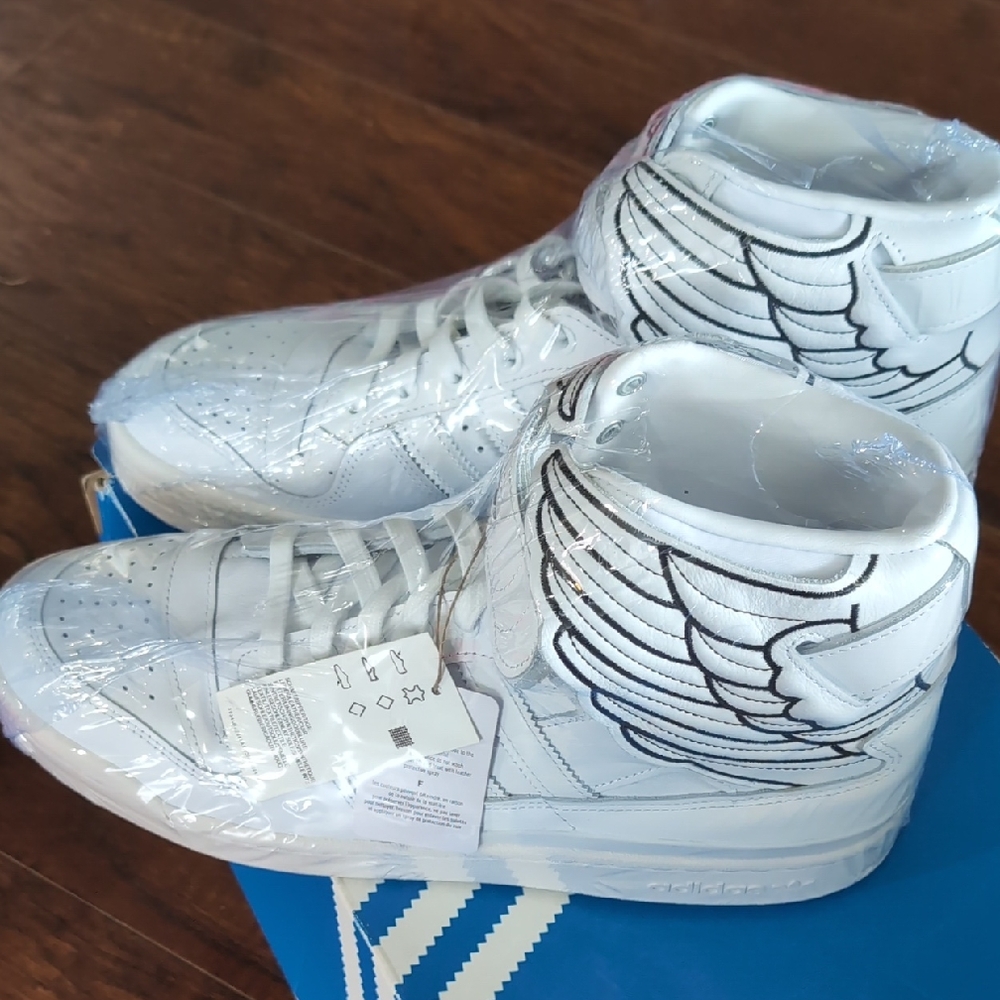 Adidas Kids White Winged High-Tops